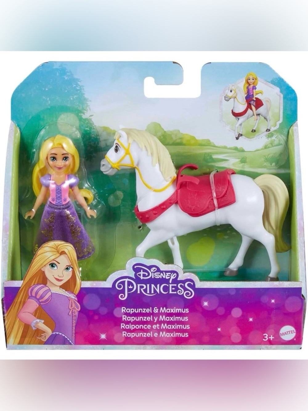 Mattel Disney Princess Rapunzel Doll & Maximus Horse Set 4 inch Toy Figure
